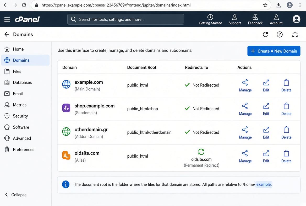 Domains — Force HTTPS από Manage