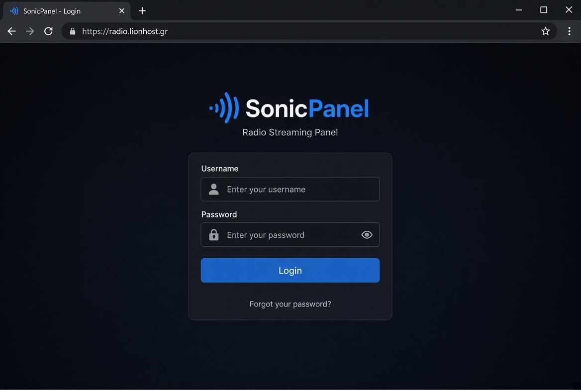 Login SonicPanel