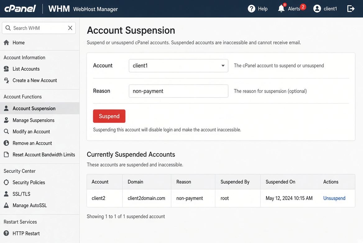 Account Suspension