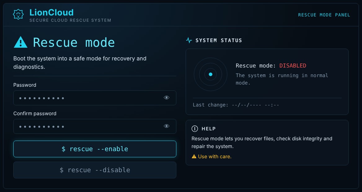 LionCloud rescue mode