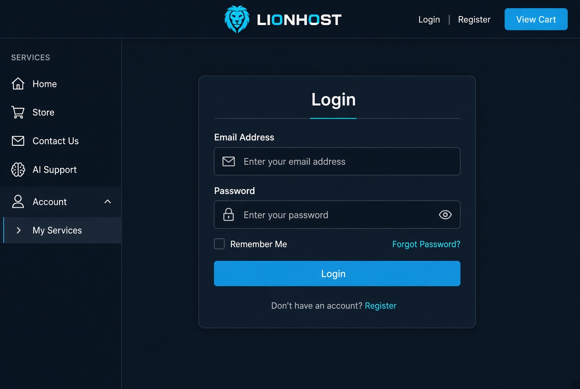 Login page