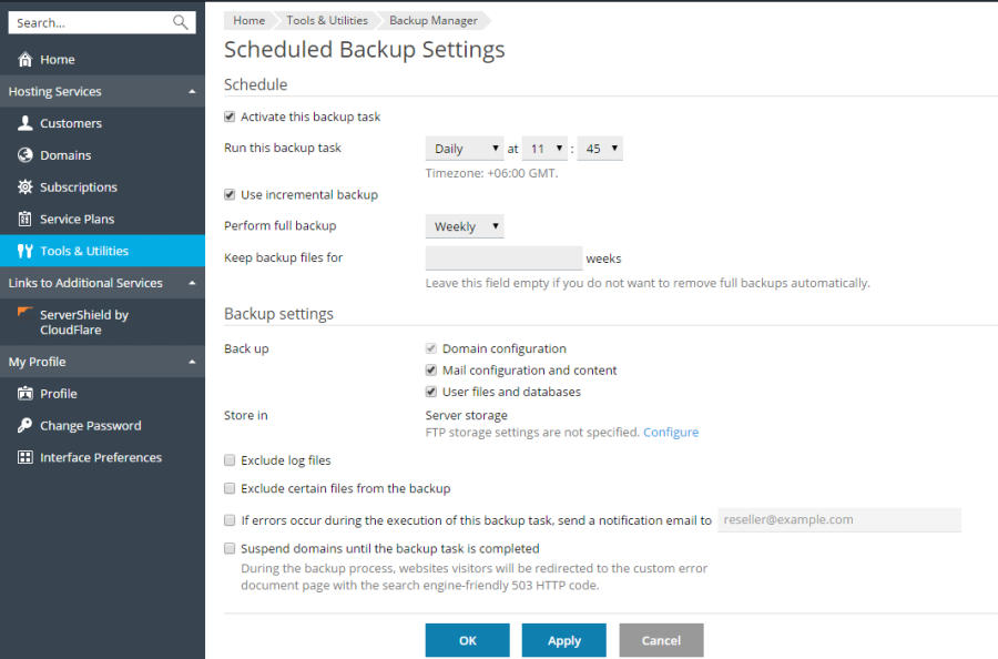 Scheduled Backup