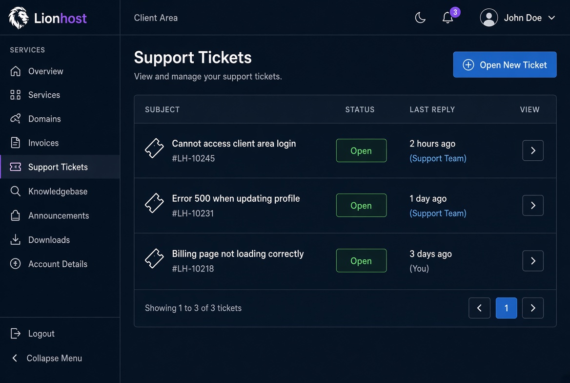 Support Tickets
